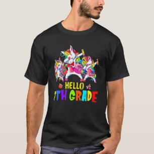 Hallo, 7. Klasse Dabbing Einhorn Kinder zurück nac T-Shirt