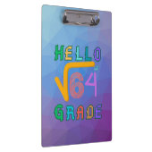 Hallo 8. Grade Funny Square Wurzel von 64 Math T-S Klemmbrett (Rechts)