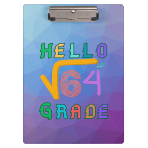 Hallo 8. Grade Funny Square Wurzel von 64 Math T-S Klemmbrett