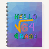 Hallo 8. Grade Funny Square Wurzel von 64 Math T-S Notizblock (Vorderseite)