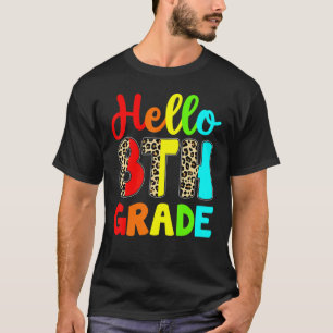 Hallo 8. Klasse Leopard Print Achte Klasse Lehrer T-Shirt