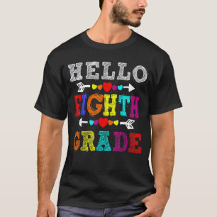 Hallo 8. Klasse Regenbogen Achtklässler Lehrer Kin T-Shirt