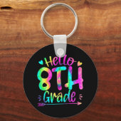 Hallo 8. Klasse Team Gefärbte Krawatte Zurück zu S Schlüsselanhänger (Vorderseite)