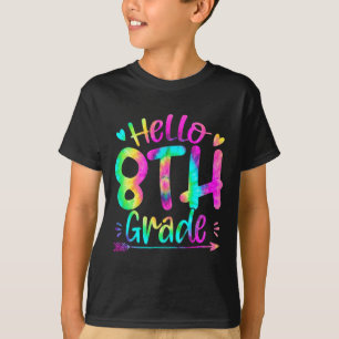 Hallo 8. Klasse Team Tie Dye Rückkehr Zur Schule L T-Shirt