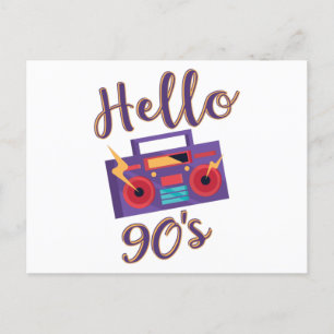 Hallo 90er Radio-Kassettenrekorder Postkarte