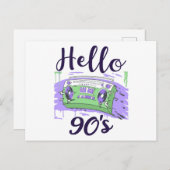 Hallo 90er Radiokassettenrekorder Postkarte (Vorne/Hinten)