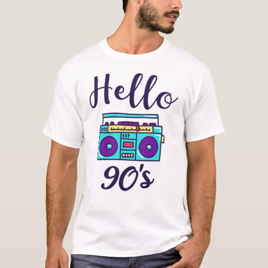 Hallo 90er Radiokassettenrekorder T-Shirt (Vorderseite)