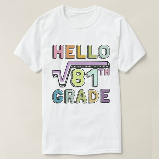 Hallo 9th Grade Funny Square Wurzel von 81 Mathema T-Shirt (Design vorne)