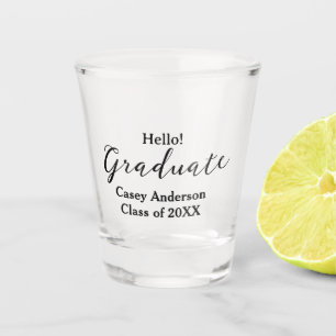 Hallo Absolventenklasse 20XX Name herzlichen Glück Schnapsglas