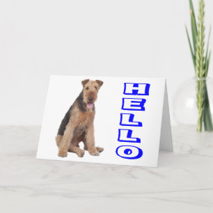 Hallo Airedale Welpen Hund Karte - Vers