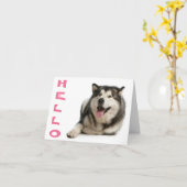 Hallo Alaskan Malamute Welpen Hundenkarte Karte (Gelbe Blume)