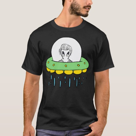 Hallo Alien in Ufo T-Shirt (Vorderseite)