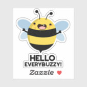 Hallo allbuzzy Funny Bee Pun Aufkleber (Blatt)