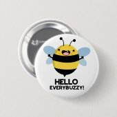 Hallo allbuzzy Funny Bee Pun Button (Vorne & Hinten)