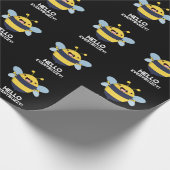 Hallo allbuzzy Funny Bee Pun Dark BG Geschenkpapier (Ecke)
