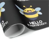 Hallo allbuzzy Funny Bee Pun Dark BG Geschenkpapier (Rolleneckpunkt)