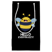 Hallo allbuzzy Funny Bee Pun Dark BG Kleine Geschenktüte (Vorderseite)