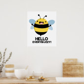 Hallo allbuzzy Funny Bee Pun Poster (Küche)