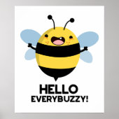 Hallo allbuzzy Funny Bee Pun Poster (Vorne)