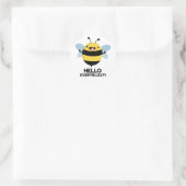 Hallo allbuzzy Funny Bee Pun Runder Aufkleber (Tasche)