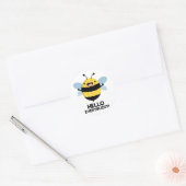 Hallo allbuzzy Funny Bee Pun Runder Aufkleber (Umschlag)