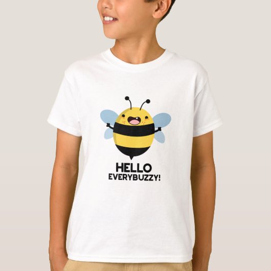 Hallo allbuzzy Funny Bee Pun T-Shirt (Vorderseite)