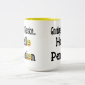 Hallo Altersrente Zweifarbige Tasse (Mittel)