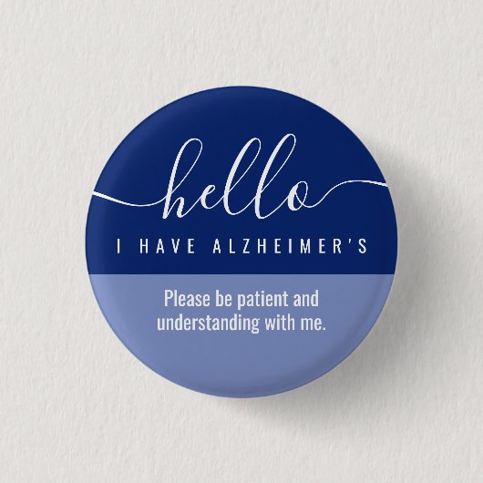 Hallo-Alzheimer-Bewusstsein und Notkontakt Button (Vorderseite)