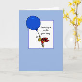 Hallo an der Uni Whimsical Ladybug mit Balloon Karte (Gelbe Blume)