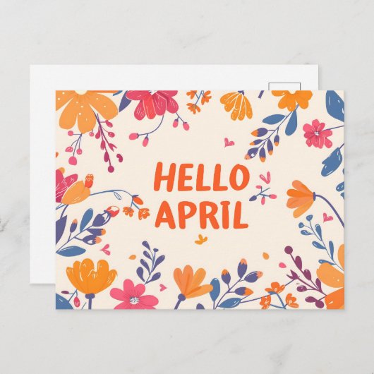 Hallo April, Postüberquerung Postkarte (Vorne/Hinten)