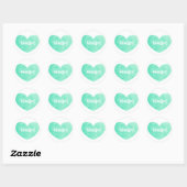 Hallo Aquamarin Heart Stickers (Blatt)