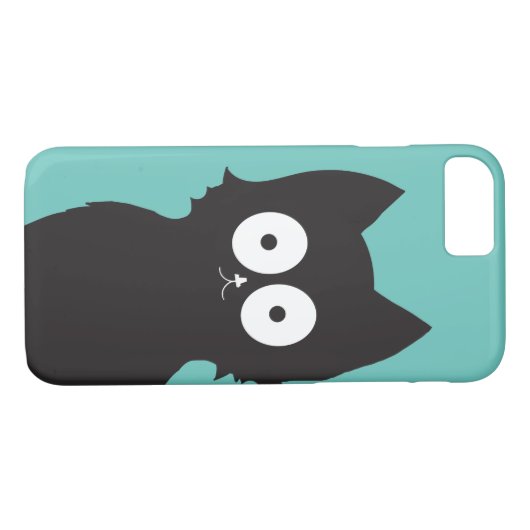 Hallo! | Aquamarine Black Kitty Silhouette Case-Mate iPhone Hülle (Rückseite (Horizontal))