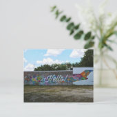 Hallo Art Wall in Austin, Texas Postcard Postkarte (Stehend Vorderseite)