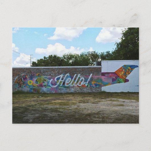Hallo Art Wall in Austin, Texas Postcard Postkarte (Vorderseite)