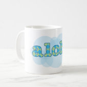 Hallo auf Hawaiianer - Aloha mit Rautenmuster Kaffeetasse (Vorderseite Links)