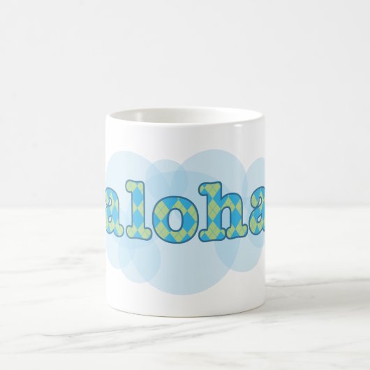 Hallo auf Hawaiianer - Aloha mit Rautenmuster Kaffeetasse (Mittel)