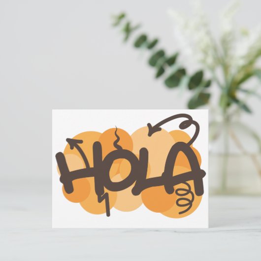 Hallo auf Spanisch Postkarte (Stehend Vorderseite)