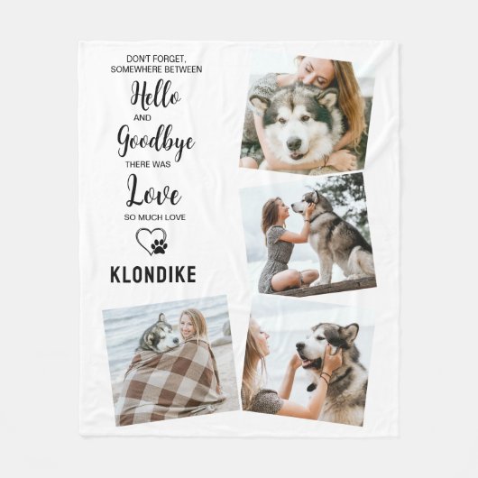 Hallo Auf Wiedersehen Hundeschema Gedächtnisfotosa Fleecedecke (Vorderseite)