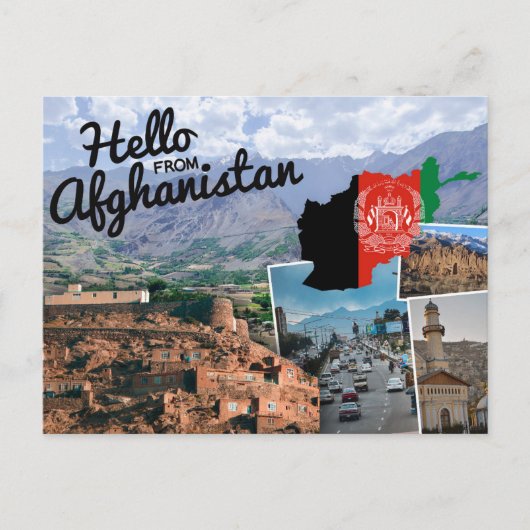 Hallo aus Afghanistan Feiertagspostkarte (Vorderseite)