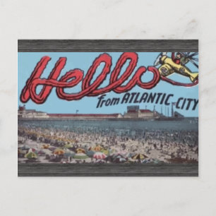 Hallo aus Atlantic City , Vintage Postkarte