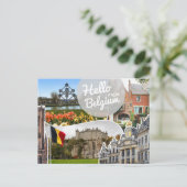 Hallo aus Belgien Postkarte (Stehend Vorderseite)
