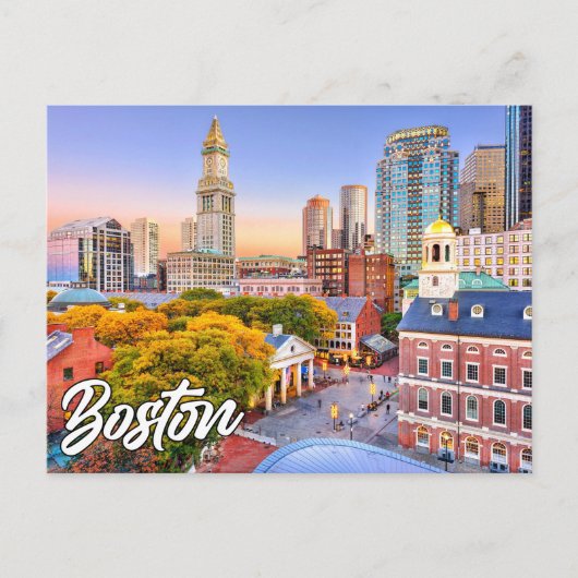 Hallo aus Boston, Massachusetts, Vereinigte Staate Postkarte (Vorderseite)