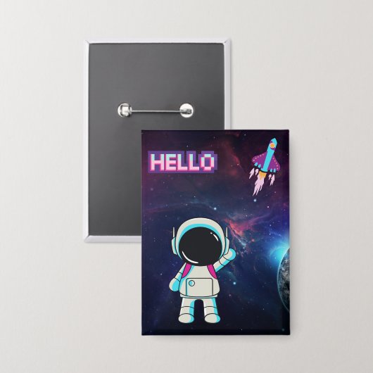 Hallo aus dem All, Button (Vorderseite/Rückseite)