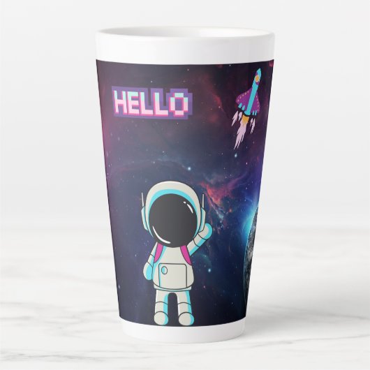 Hallo aus dem All. Milchtasse (Vorderseite)