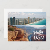 Hallo aus den USA Postkarte (Vorne/Hinten)