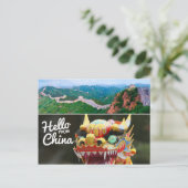 Hallo aus der China Postkarte (Stehend Vorderseite)