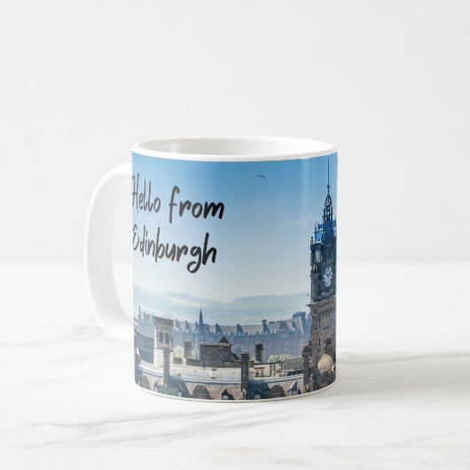 Hallo aus Edinburgh, Schottland Kaffeetasse (Vorderseite Links)