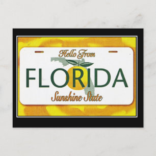 Hallo aus Florida Vintage-Reisepostkarte Postkarte