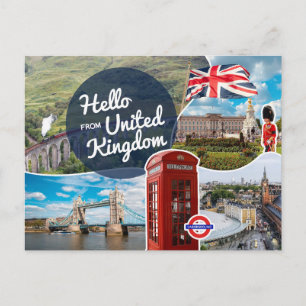 Hallo aus Großbritannien Postkarte
