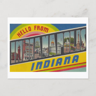 Hallo aus Indianapolis, Indiana Vintage Postkarte